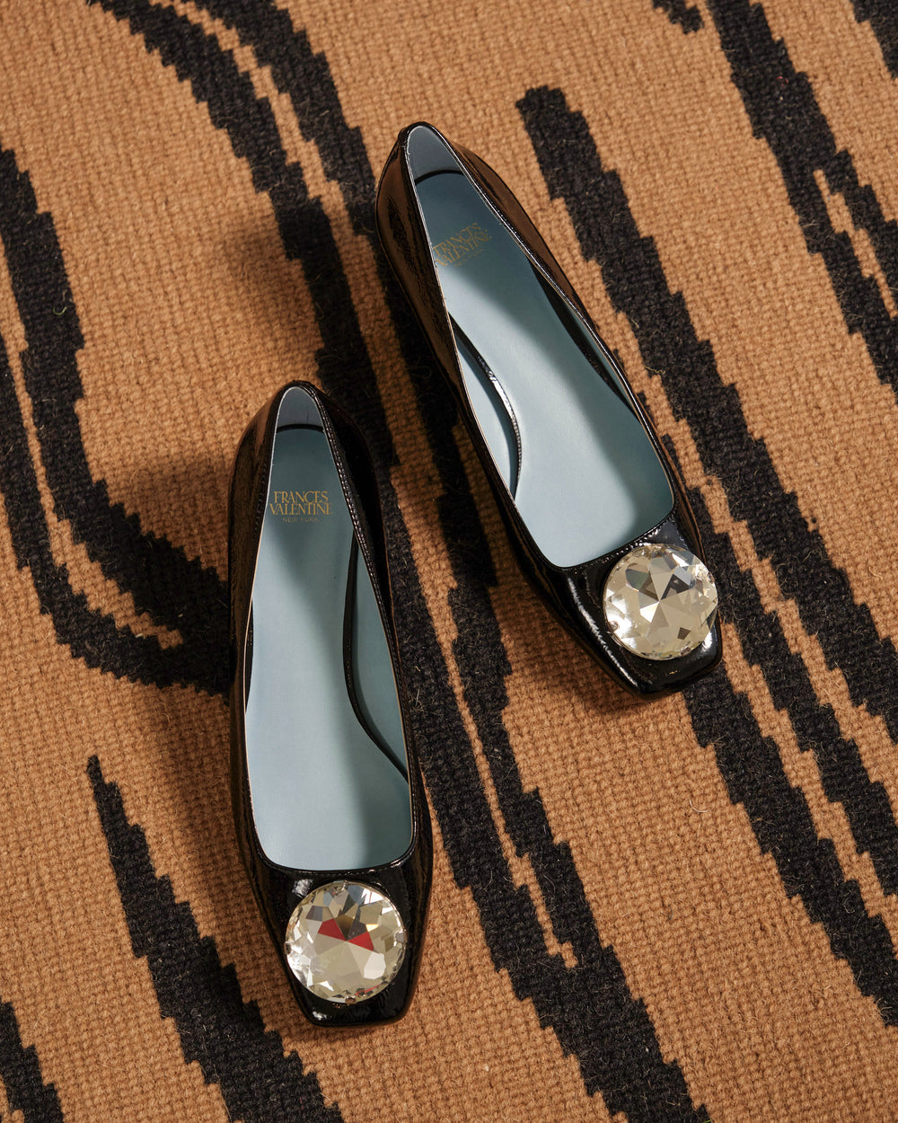 Mary Mod Heel - Crinkled Leather Black Frances Valentine