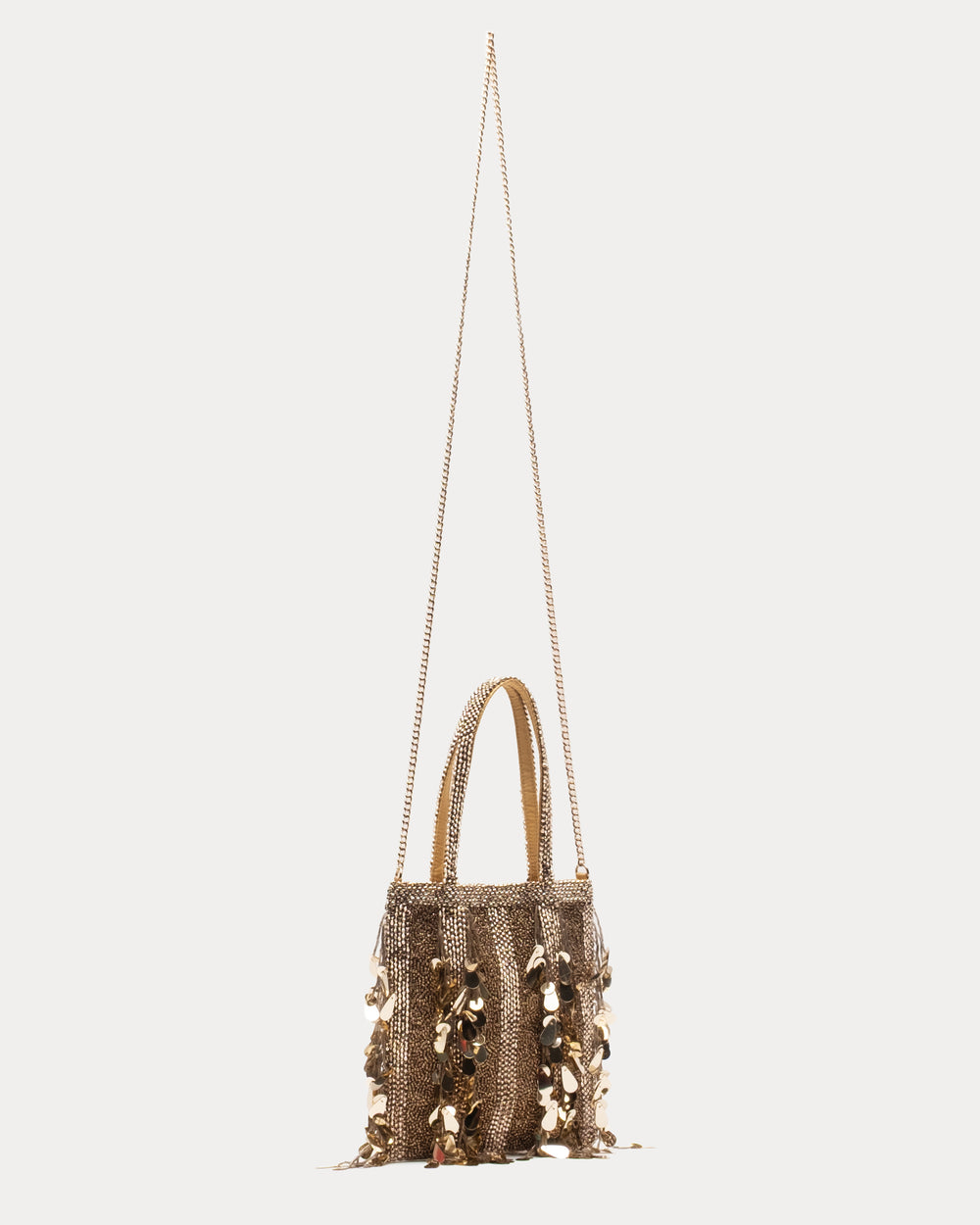 Gatsby Mini Tote Bag - Embellished Sequin Gold Handbag Frances Valentine