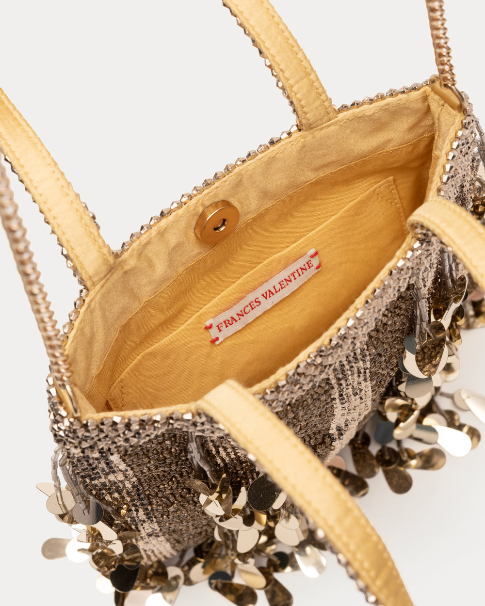 Gatsby Mini Tote Bag - Embellished Sequin Gold Handbag Frances Valentine