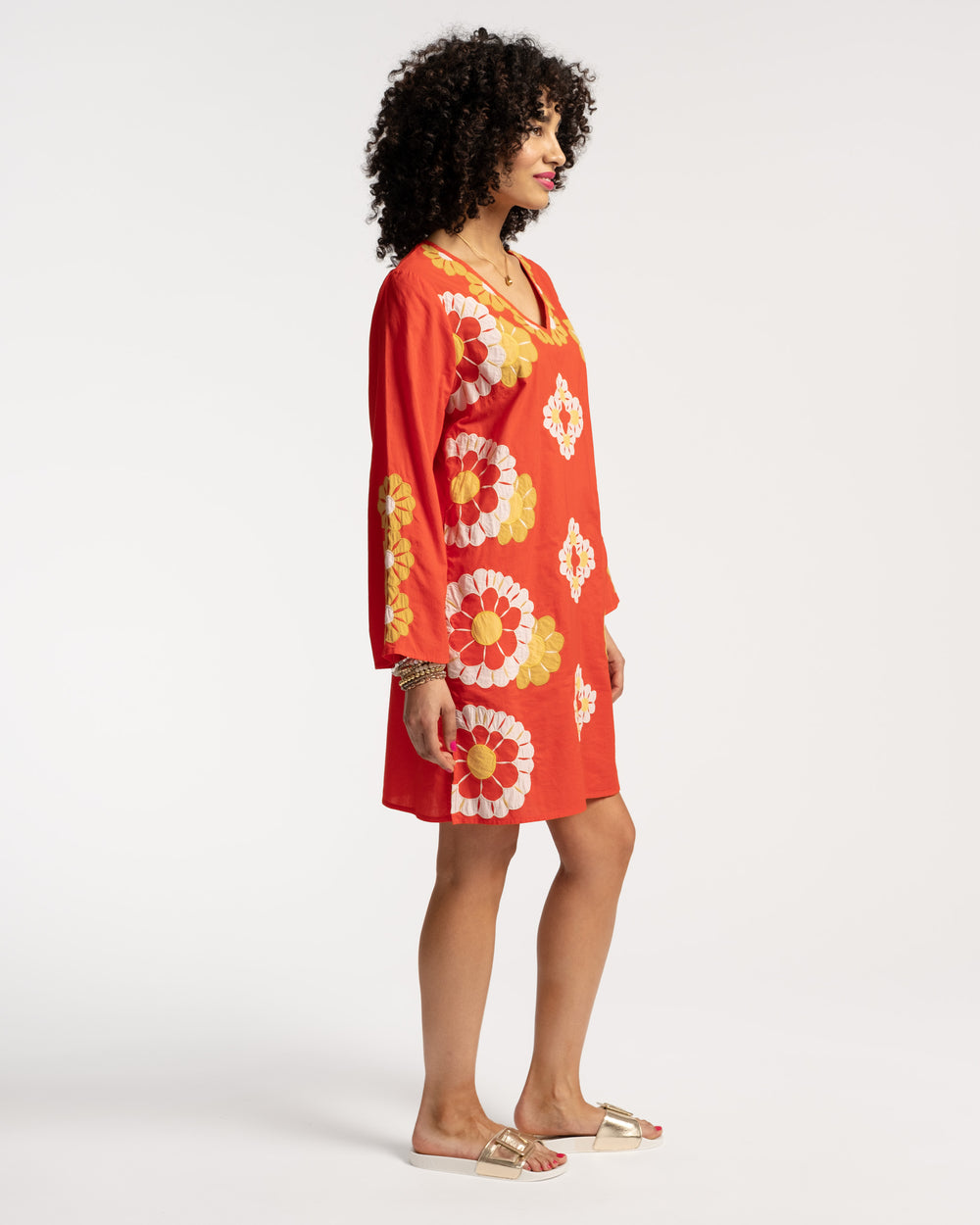 Goldie Tunic Sunrise Coral Multi Dresses Frances Valentine