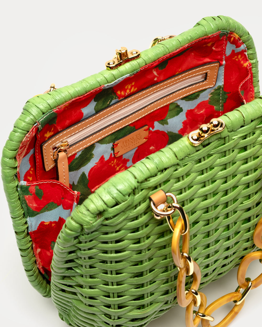 Hen Wicker Basket - Lime Green Basket Frances Valentine