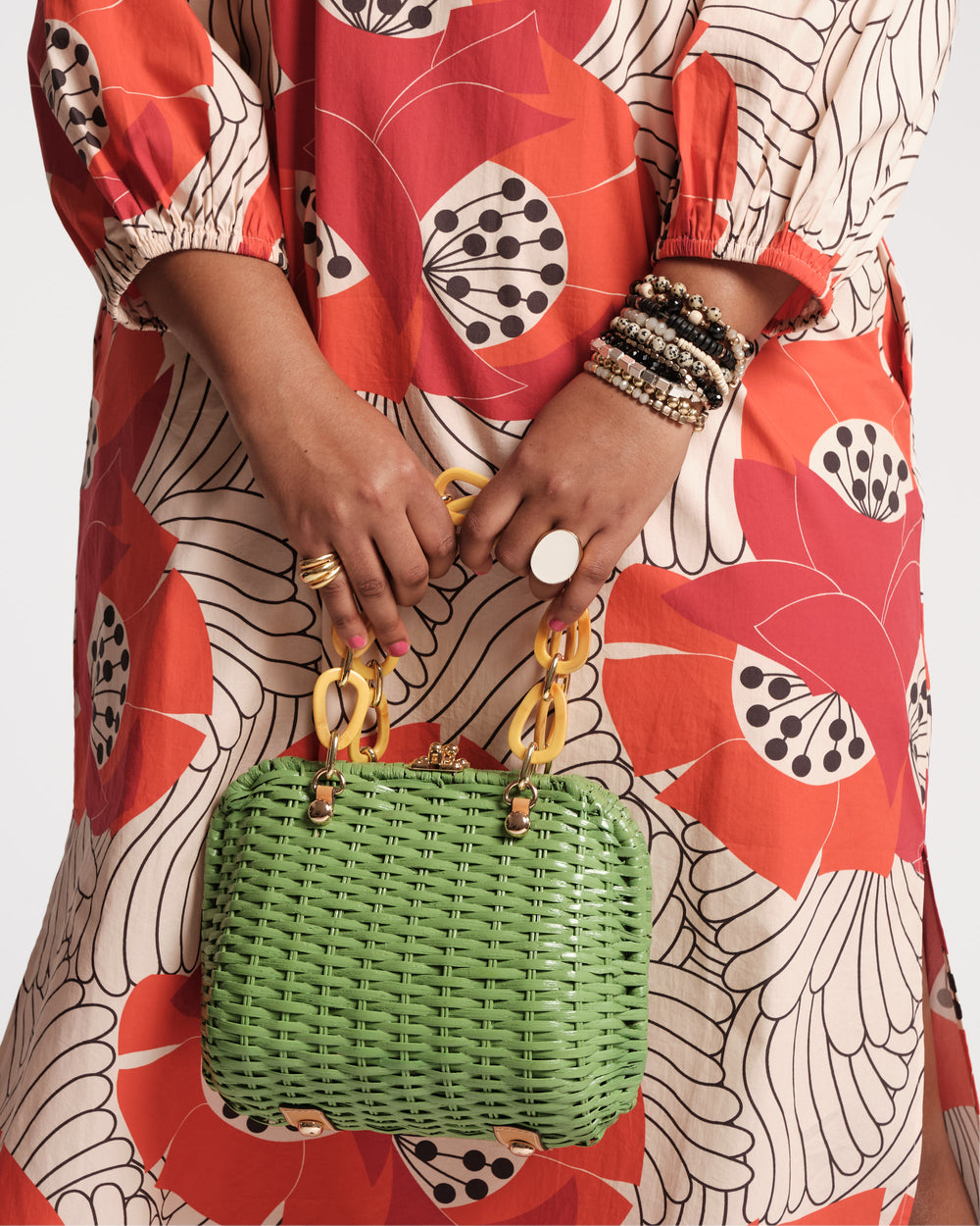 Hen Wicker Basket - Lime Green Basket Frances Valentine