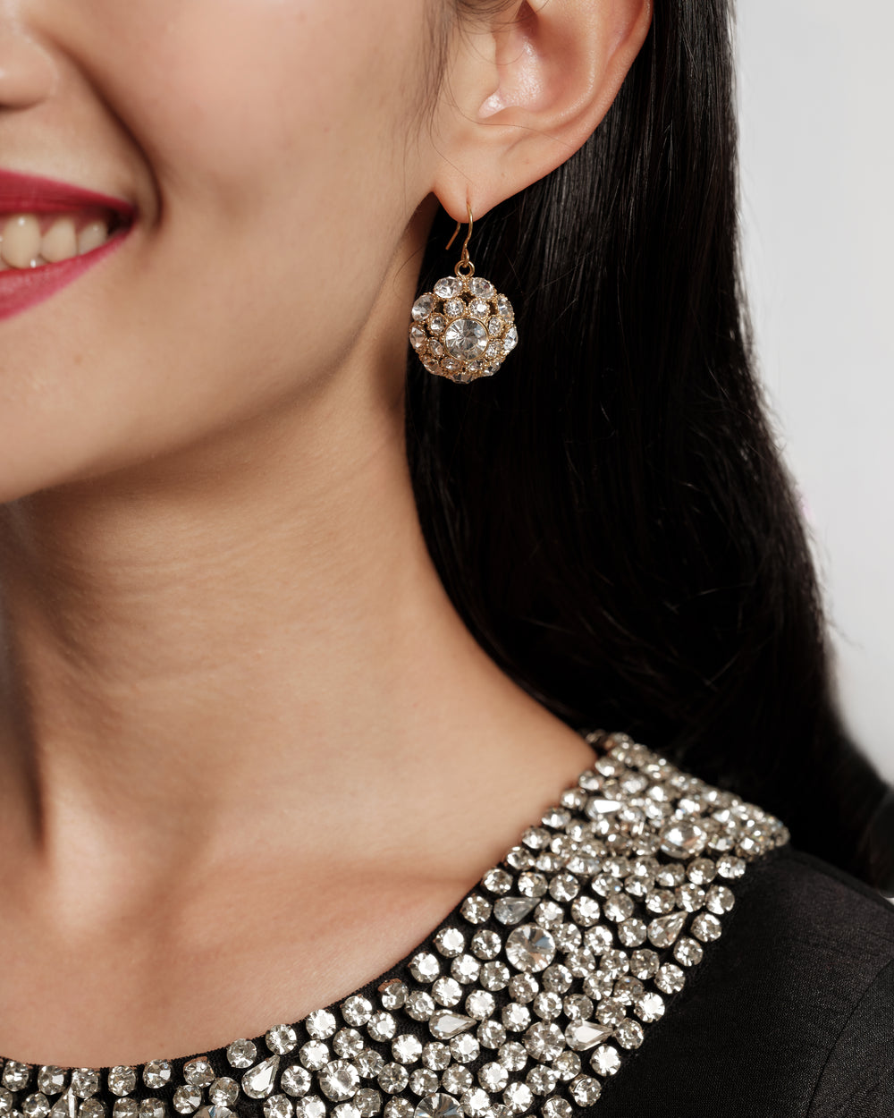 FV Crystal Cluster Drop Earring - Gold Jewelry Frances Valentine