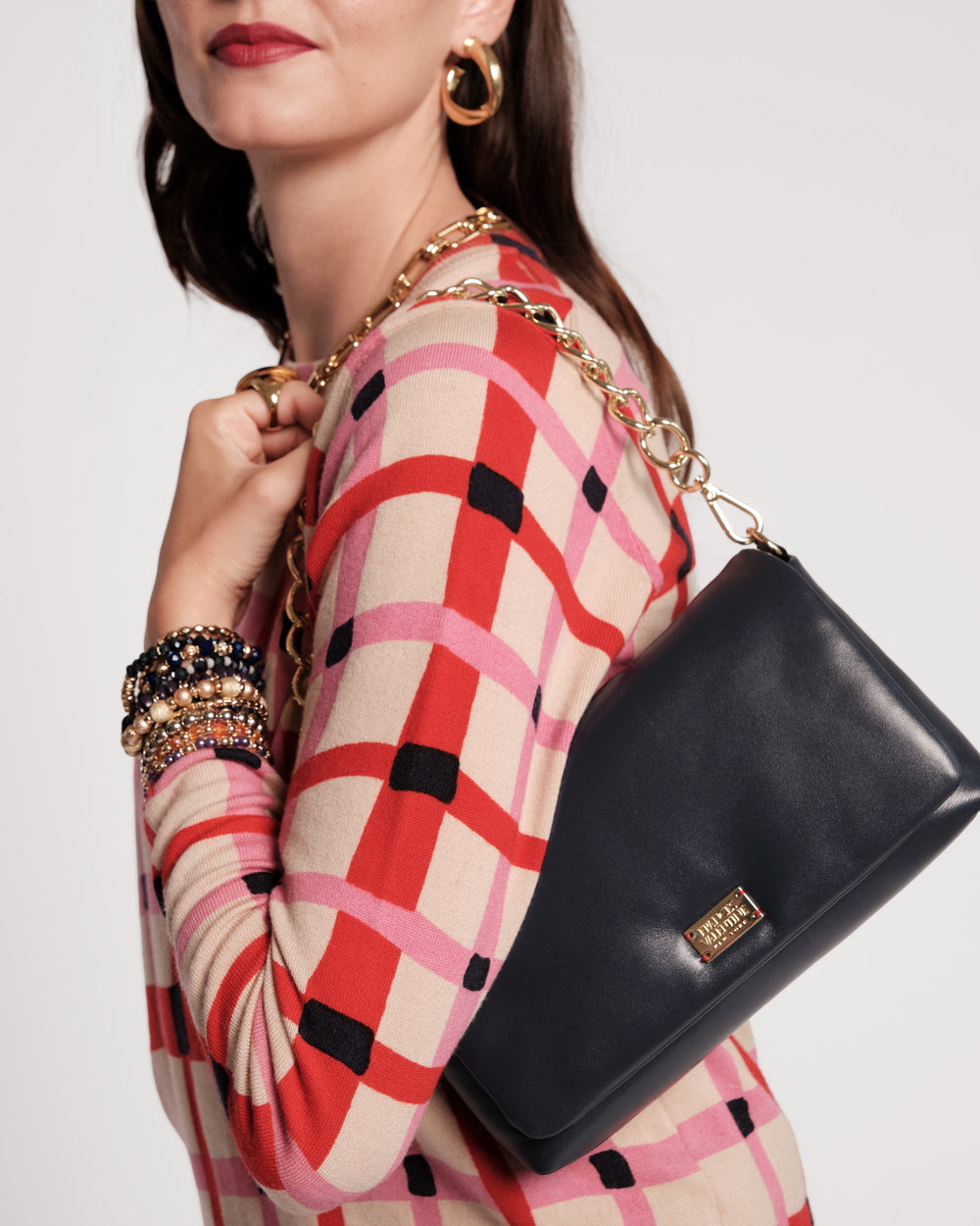 Small Effie Bag - Nappa Lambskin Leather Navy Evening Bag Frances Valentine