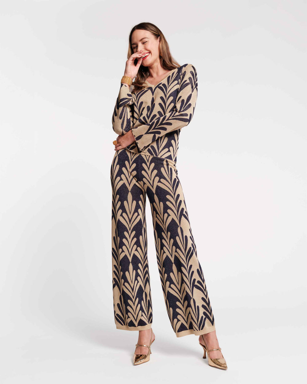 Dakota Pant - Royal Palm Knit Pants Frances Valentine