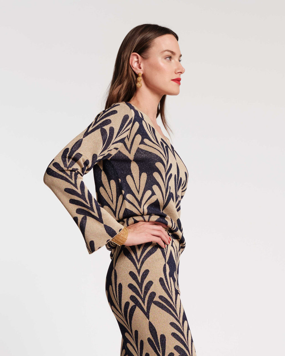 Dakota Top - Royal Palm Knit Shirt Frances Valentine