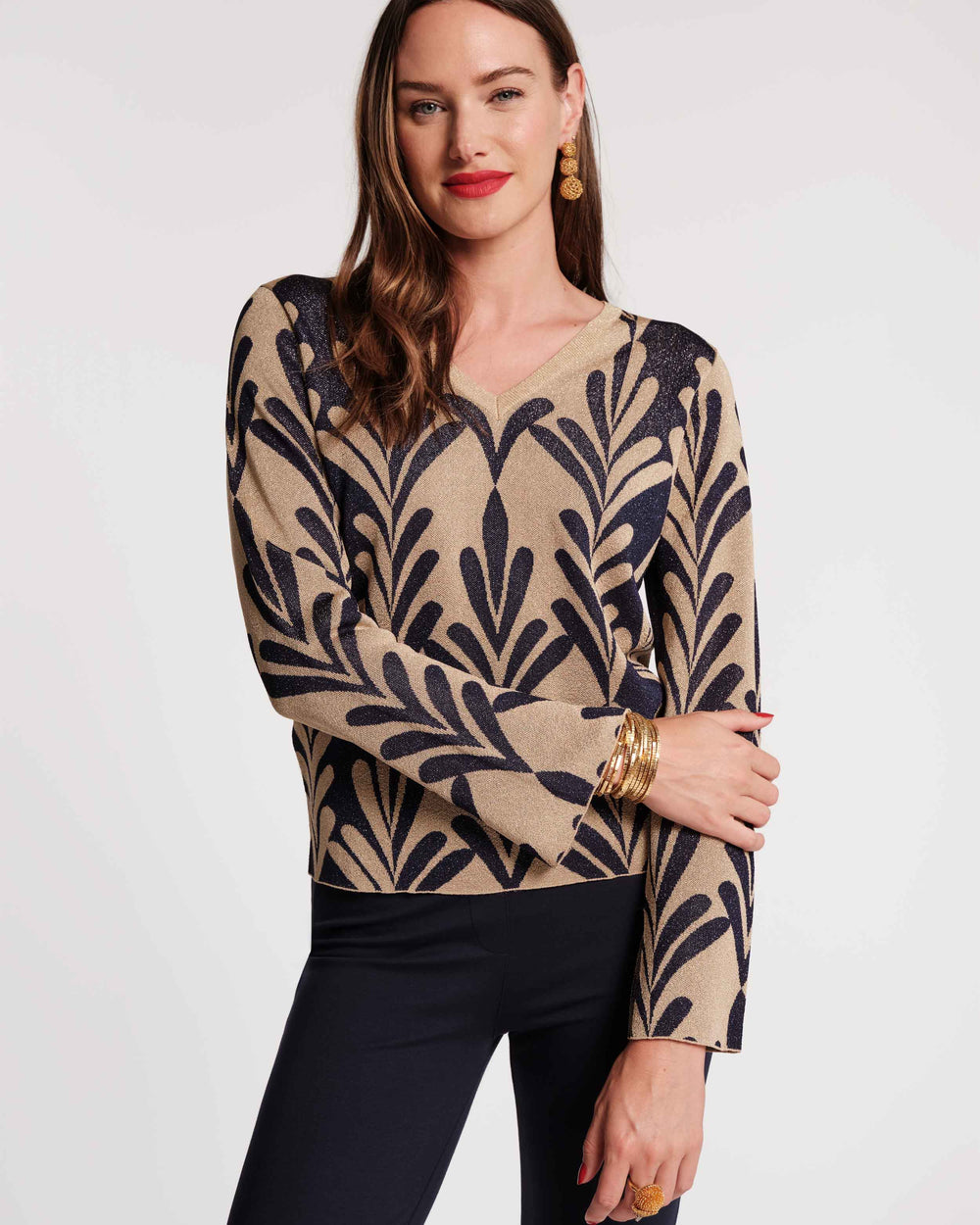 Dakota Top - Royal Palm Knit Shirt Frances Valentine