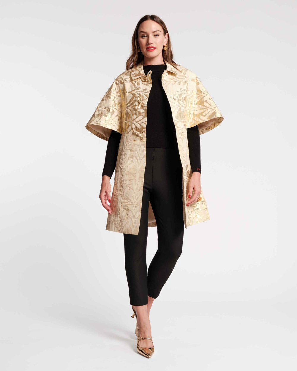Marvelous Jacket - Royal Palm Jacquard Gold Coats & Jackets Frances Valentine