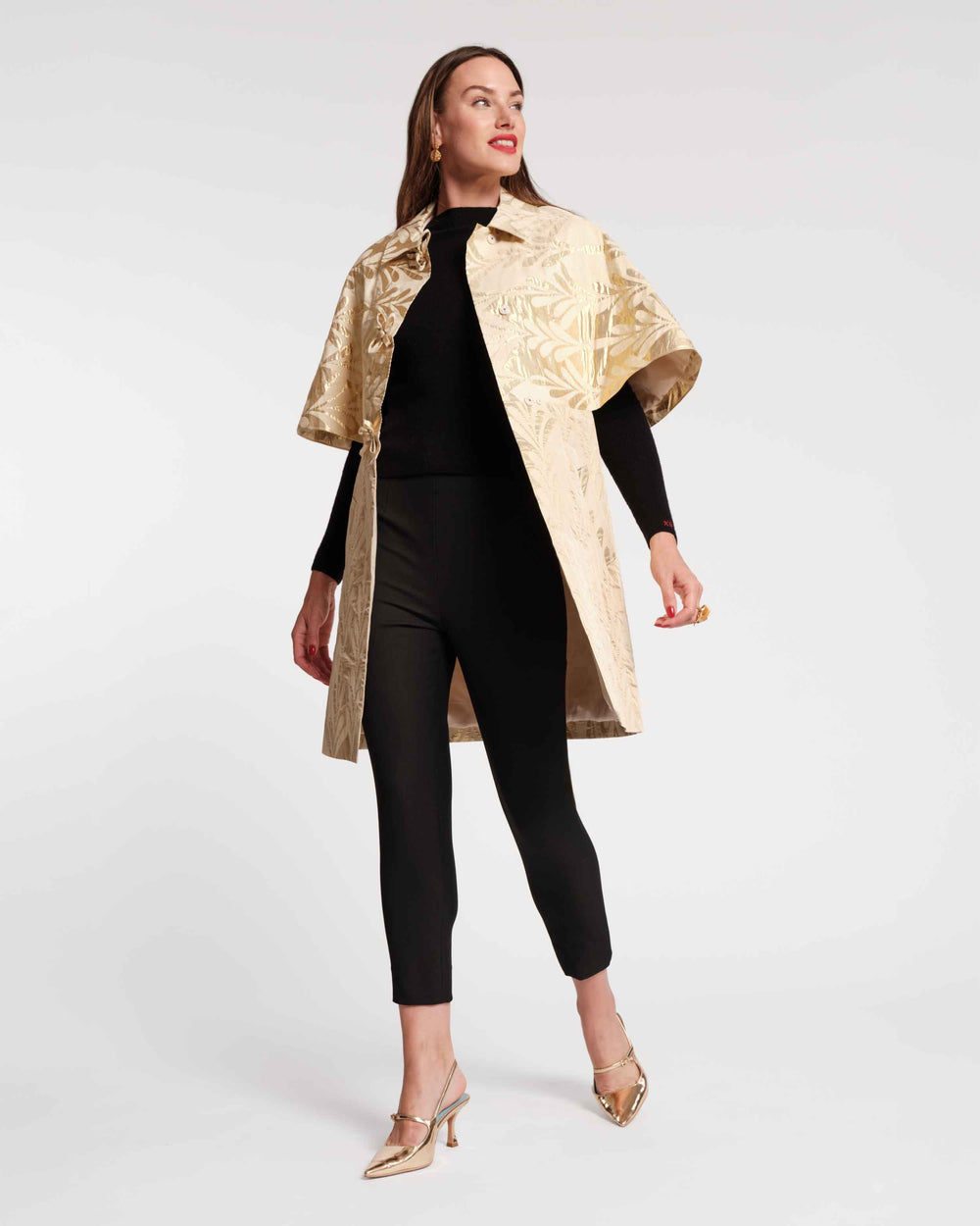 Marvelous Jacket - Royal Palm Jacquard Gold Coats & Jackets Frances Valentine