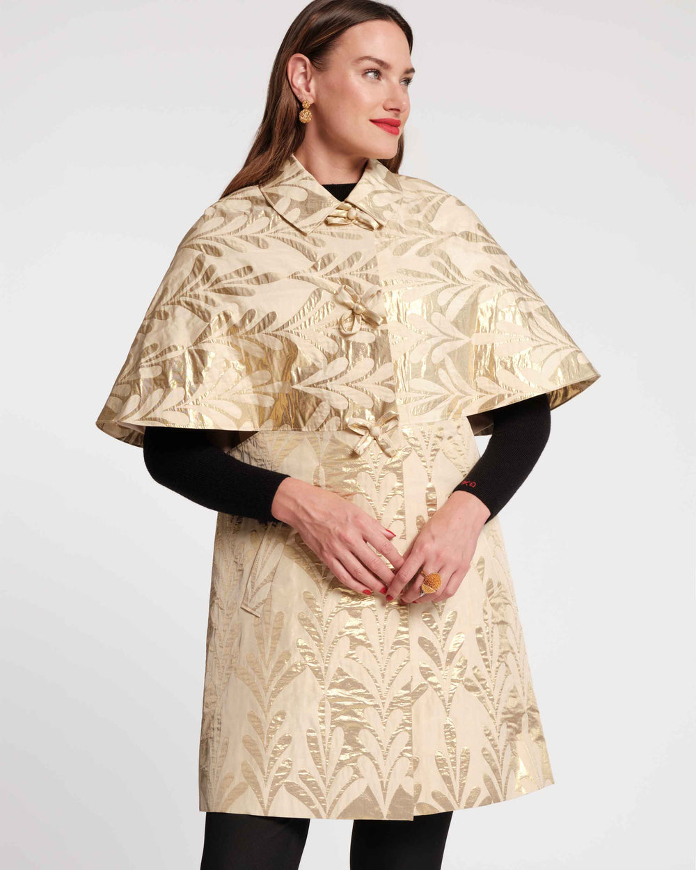 Marvelous Jacket - Royal Palm Jacquard Gold Coats & Jackets Frances Valentine