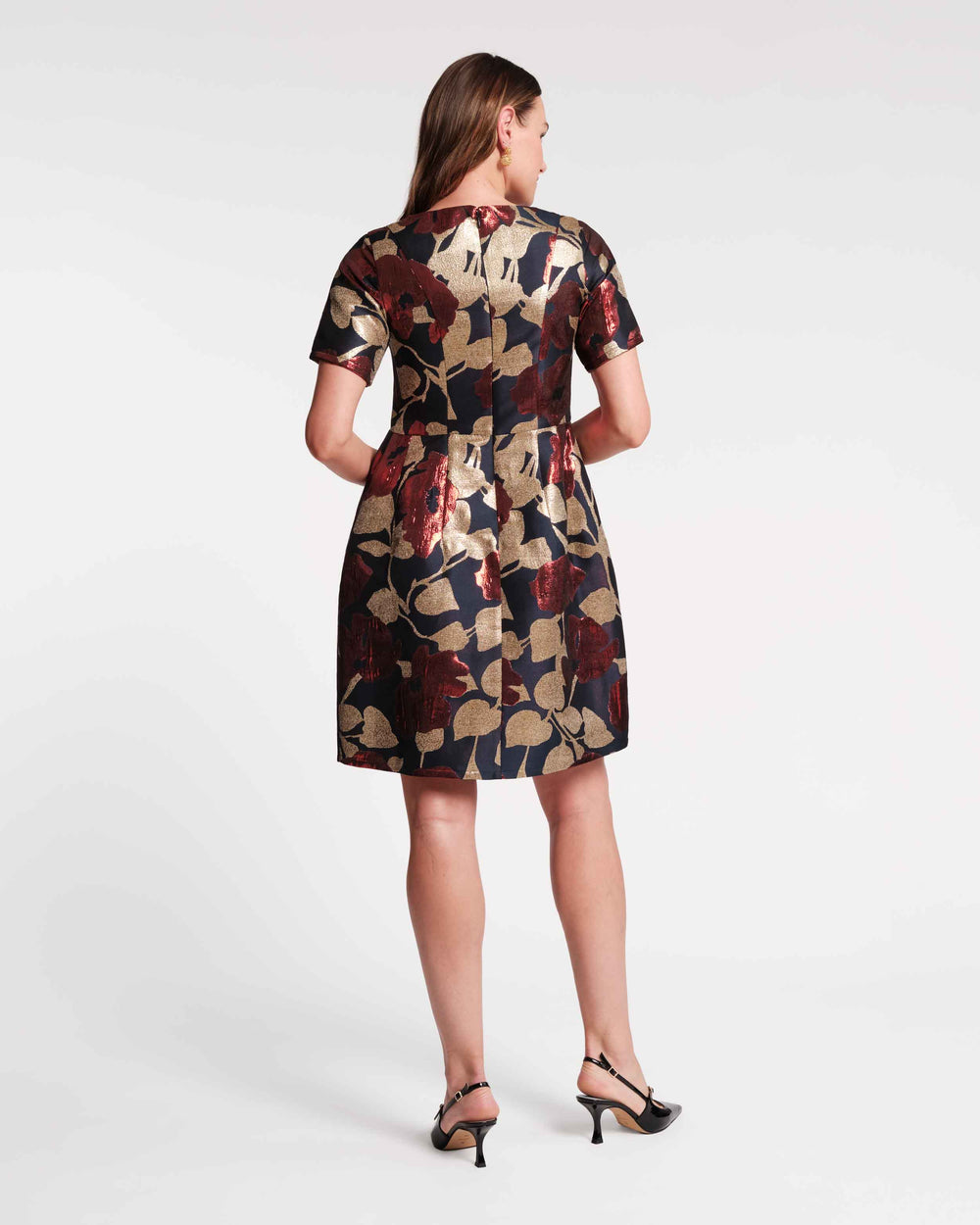 Michelle Mini Dress - Floating Floral Jacquard Dresses Frances Valentine
