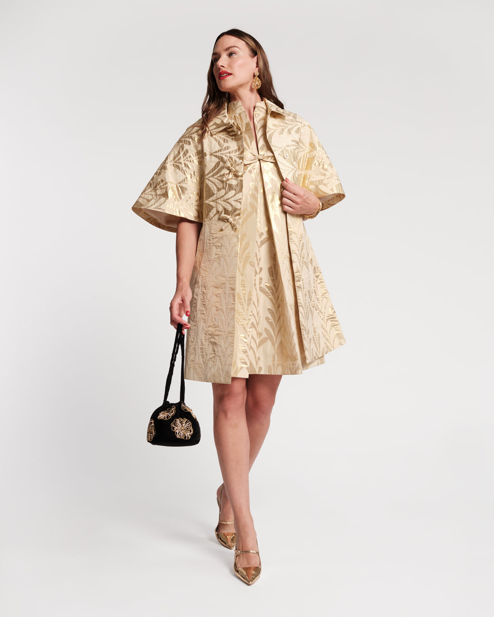 Marvelous Jacket - Royal Palm Jacquard Gold Coats & Jackets Frances Valentine