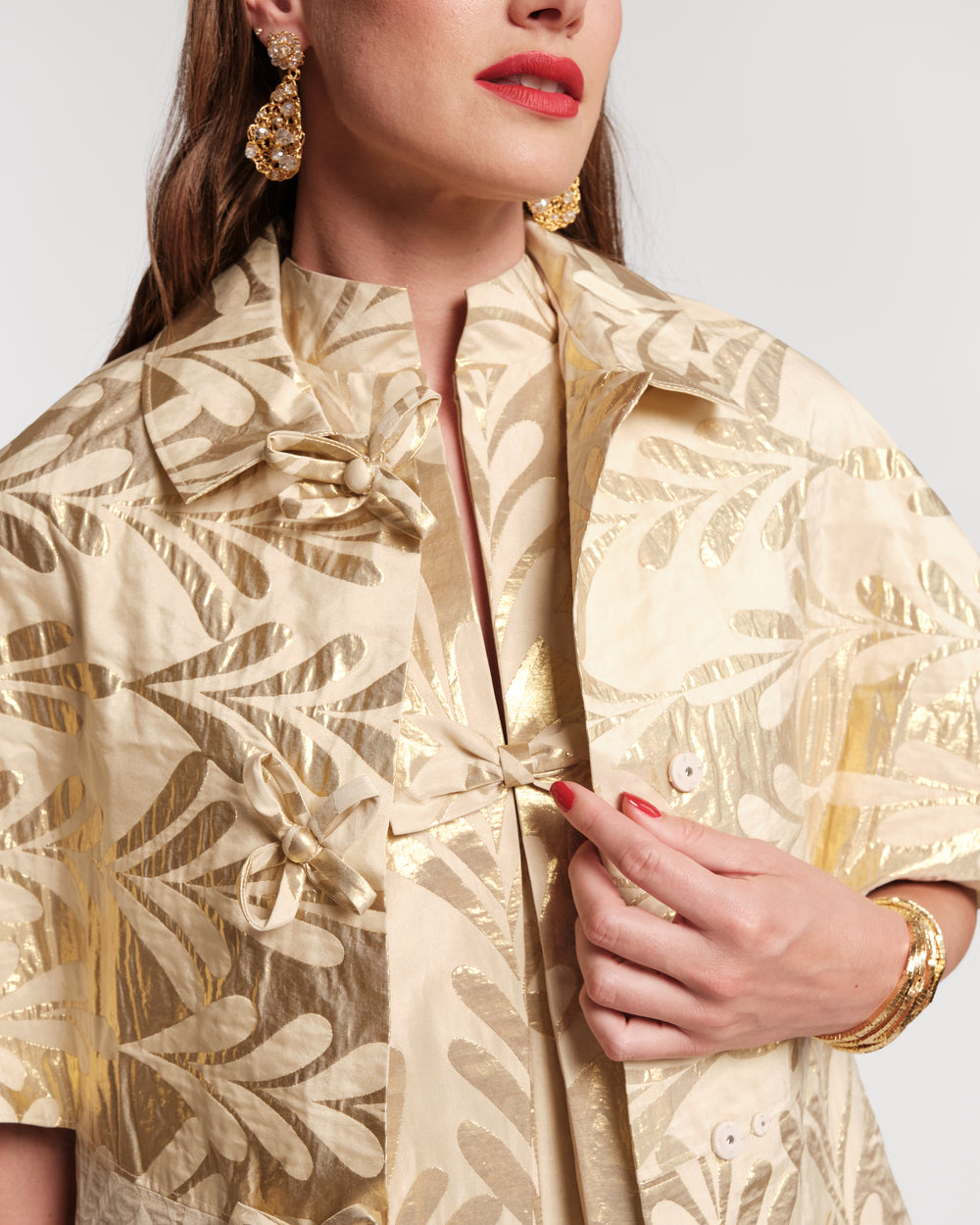 Marvelous Jacket - Royal Palm Jacquard Gold Coats & Jackets Frances Valentine