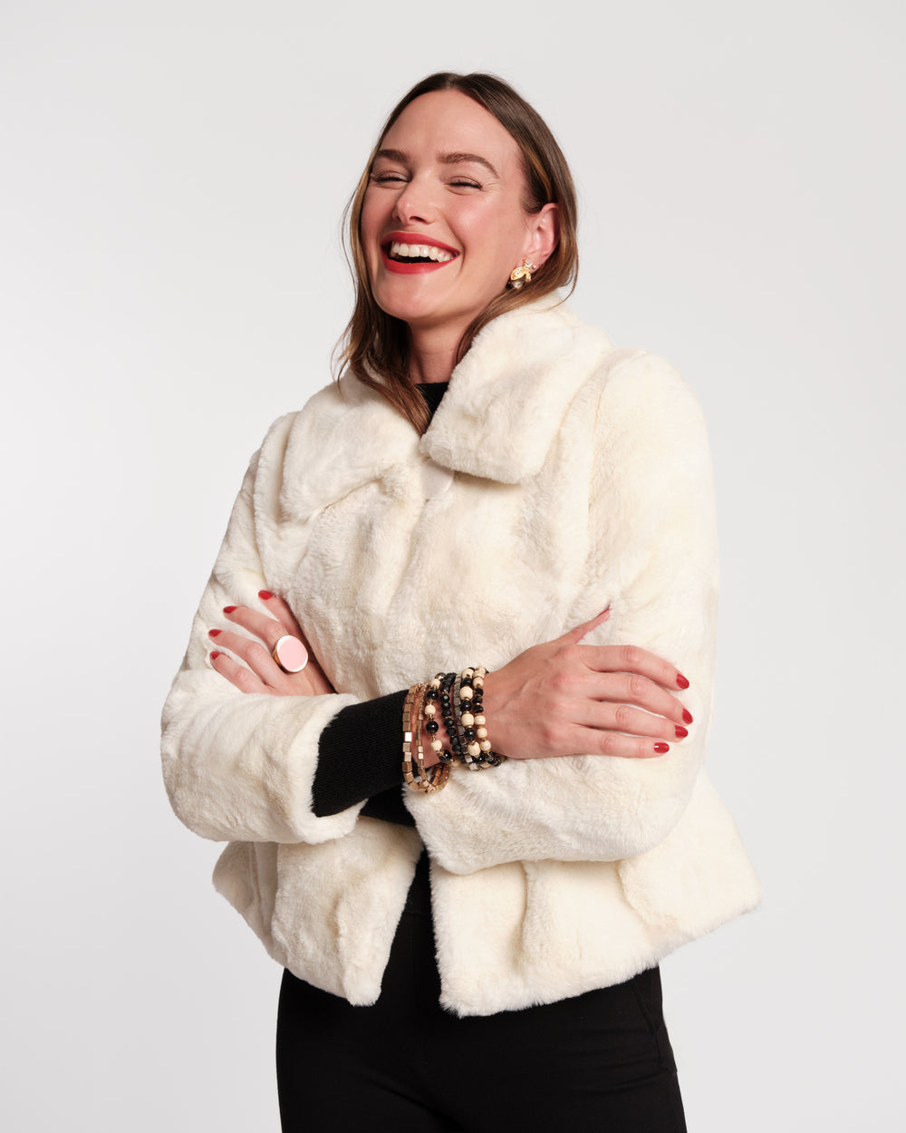 Babe Faux Fur Jacket - White Coats & Jackets Frances Valentine