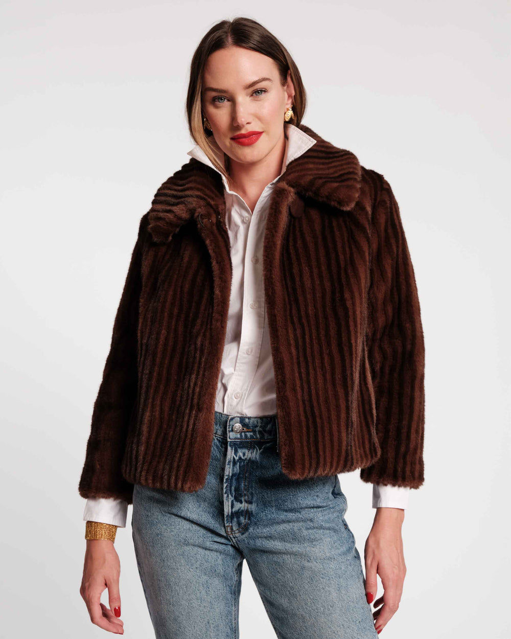 Babe Faux Fur Jacket - Brown Coats & Jackets Frances Valentine