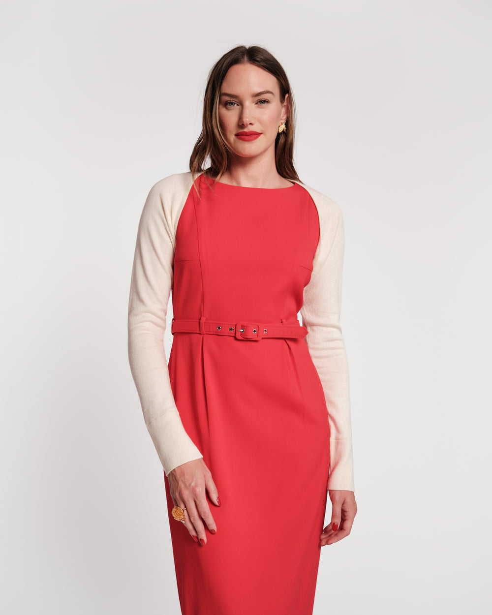Emmie Long Sleeve Shrug - Oyster Sweater Frances Valentine