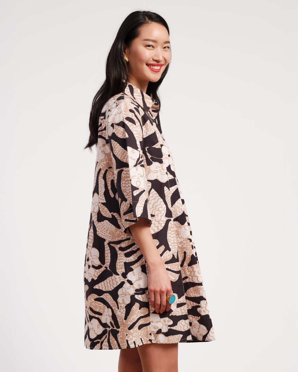 Isla Shirtdress - Sketchy Jungle Dresses Frances Valentine