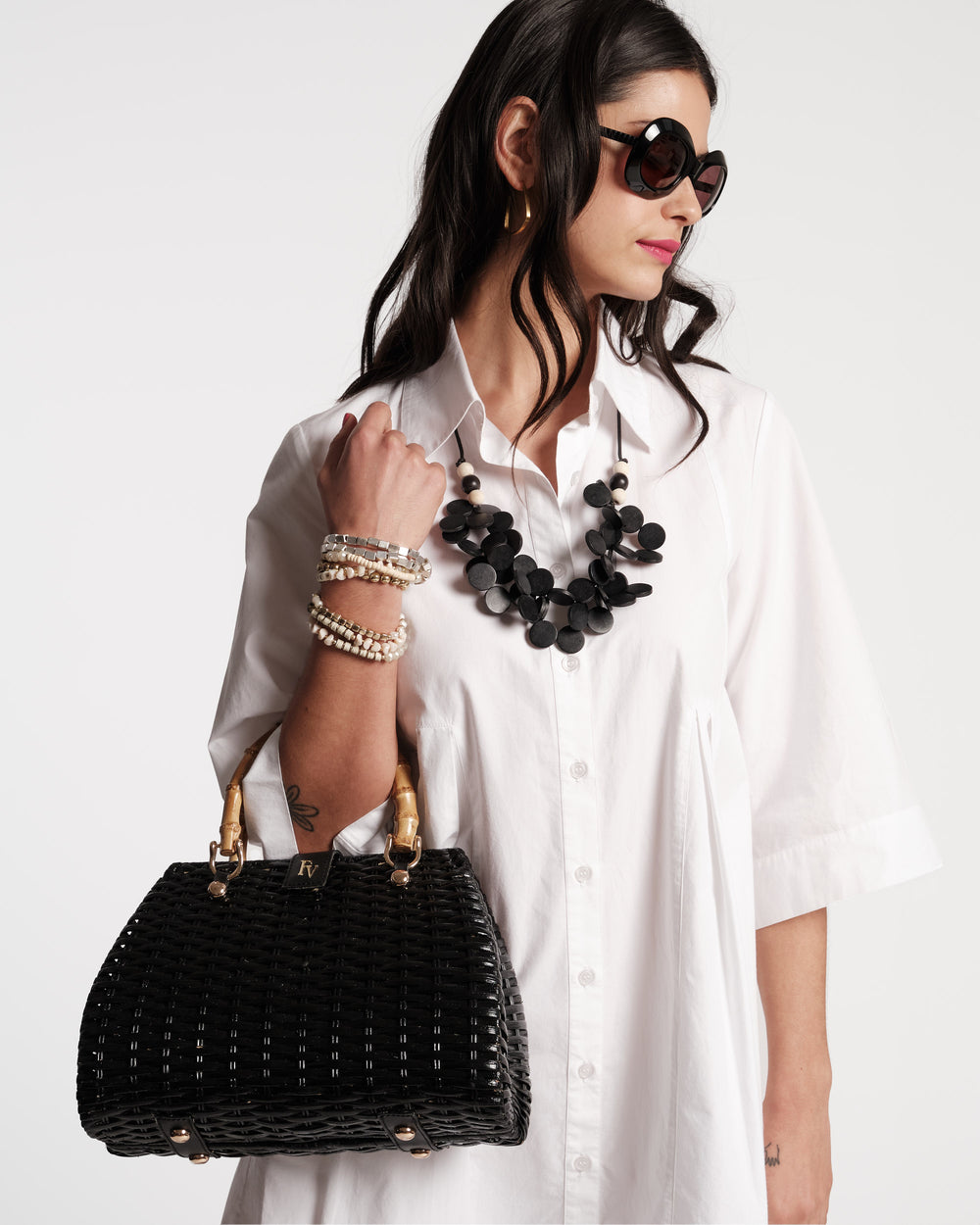 Isla Pleated Mini Shirtdress - White Dresses Frances Valentine