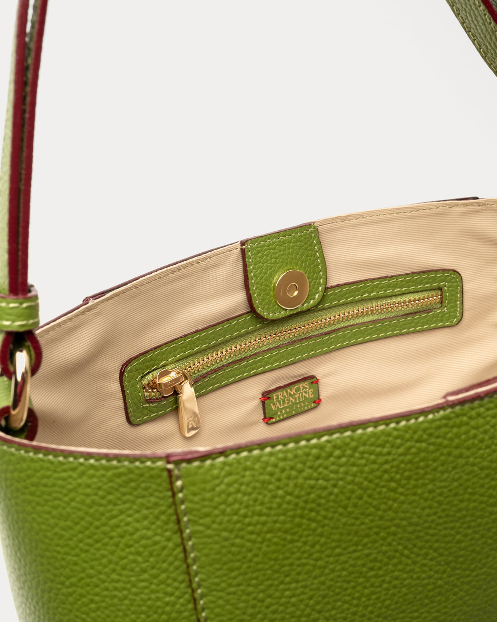 June Hobo - Tumbled Leather Fern Handbag Frances Valentine