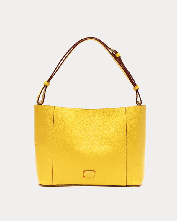 June Hobo - Tumbled Leather Canary Handbag Frances Valentine
