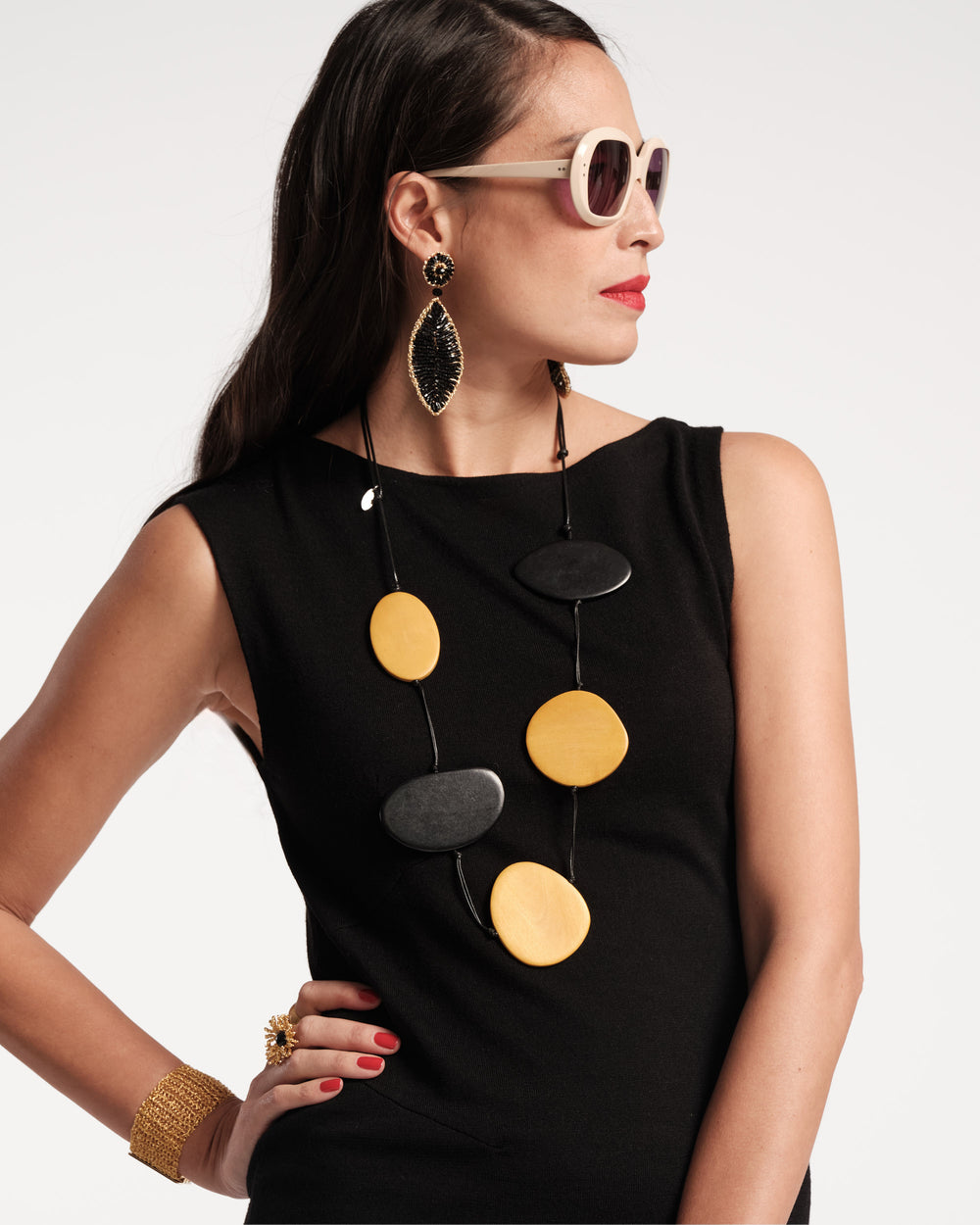 Avary Statement Necklace - Yellow Necklace Sylca