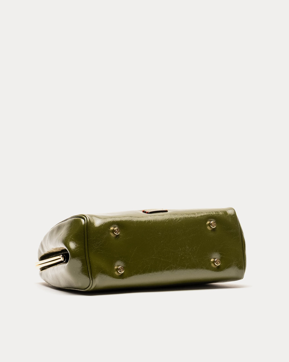 Katherine Frame Bag - Crinkled Leather Olive Frame Bag Frances Valentine