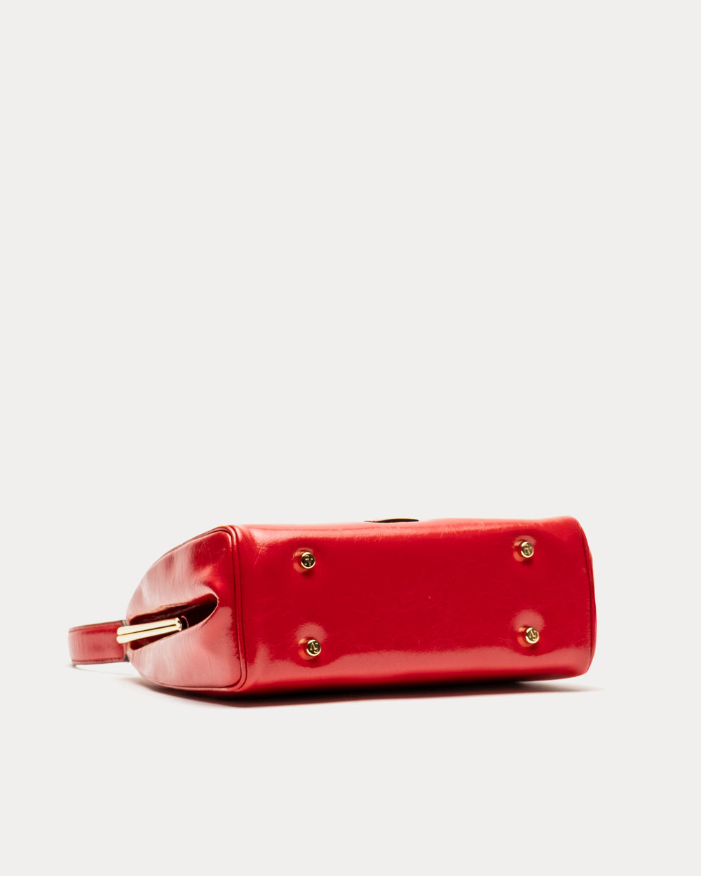 Katherine Frame Bag - Crinkled Leather Red Frame Bag Frances Valentine