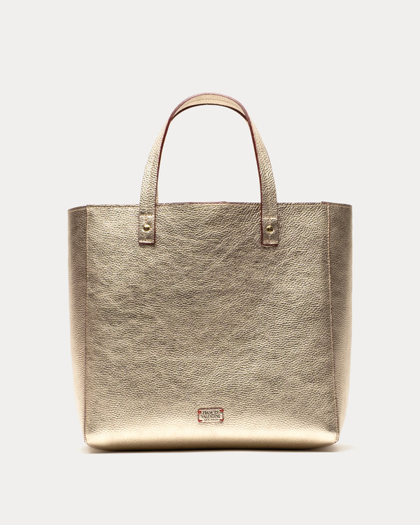 Large Margaret Tote - Tumbled Leather Platino Handbag Frances Valentine