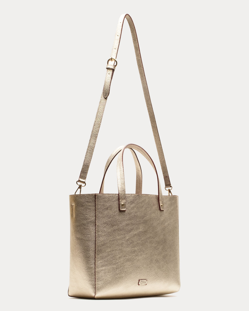 Large Margaret Tote - Tumbled Leather Platino Handbag Frances Valentine