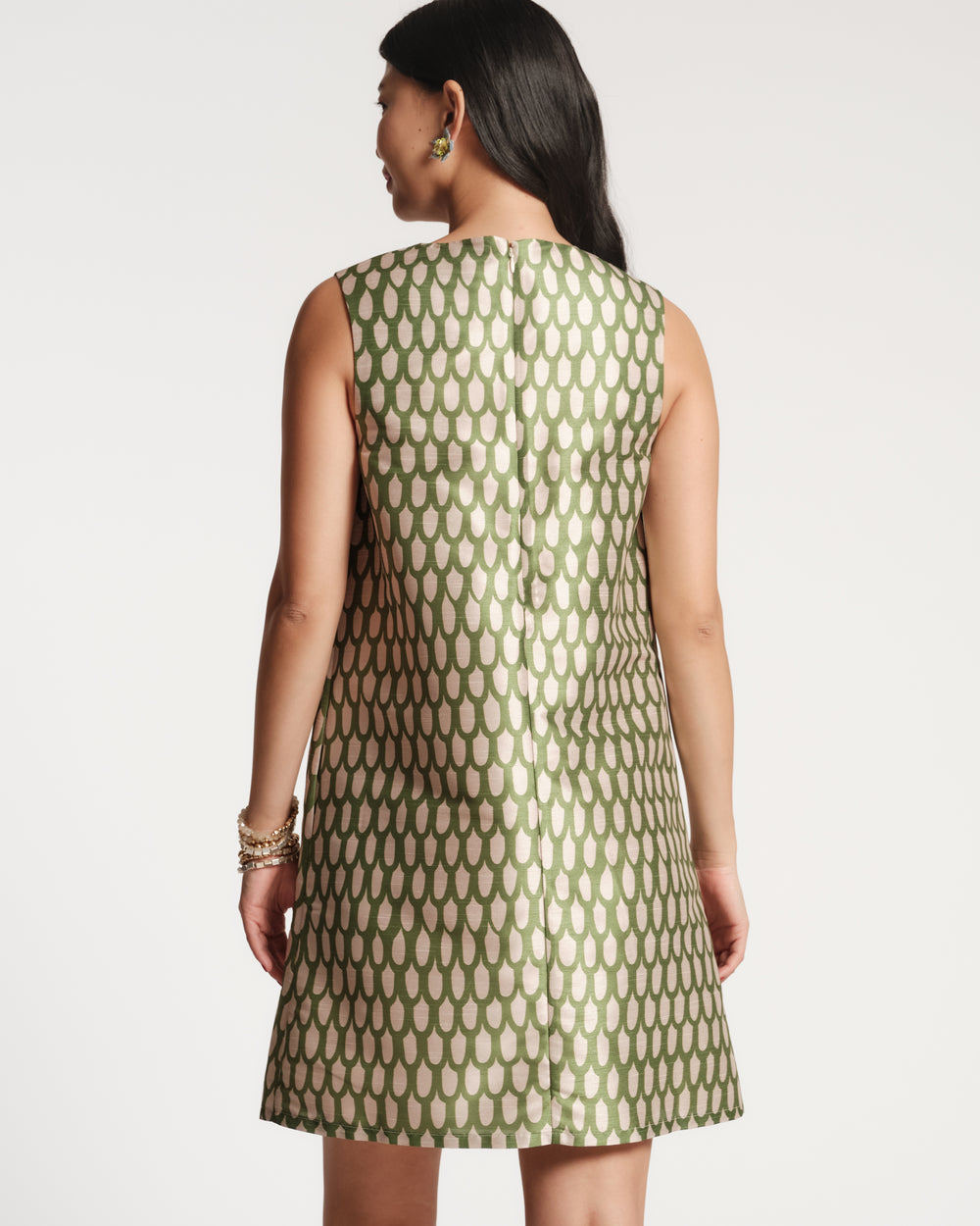 Lily Shift Dress - Green Loop Print Dresses Frances Valentine