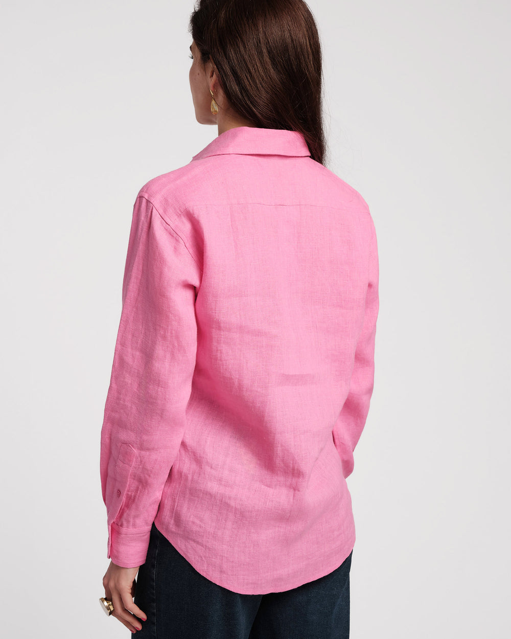 Perfect Button Down Linen - Pink Tops Frances Valentine