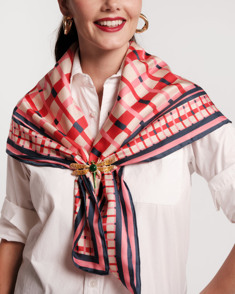 Silk Scarf 36" - Lollipop Lattice Scarf Frances Valentine
