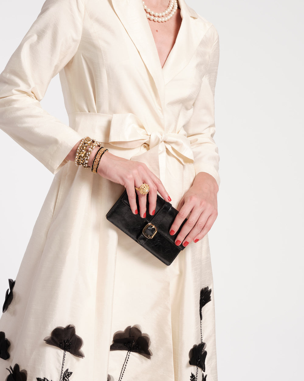Accordion Wallet - Crinkled Leather Black Wallet Frances Valentine