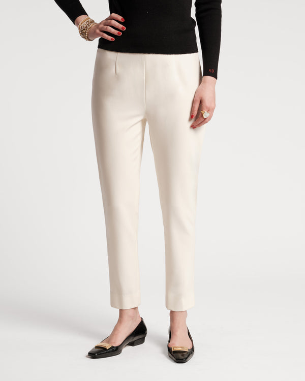 Lucy Japanese Stretch Cigarette Pant - Oyster Pants Frances Valentine