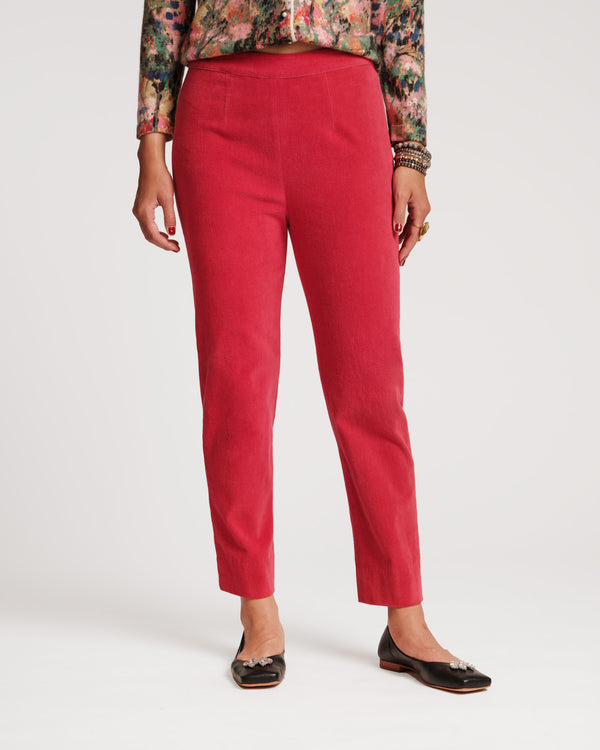 Lucy Velvet Cigarette Pant - Cranberry Pants Frances Valentine