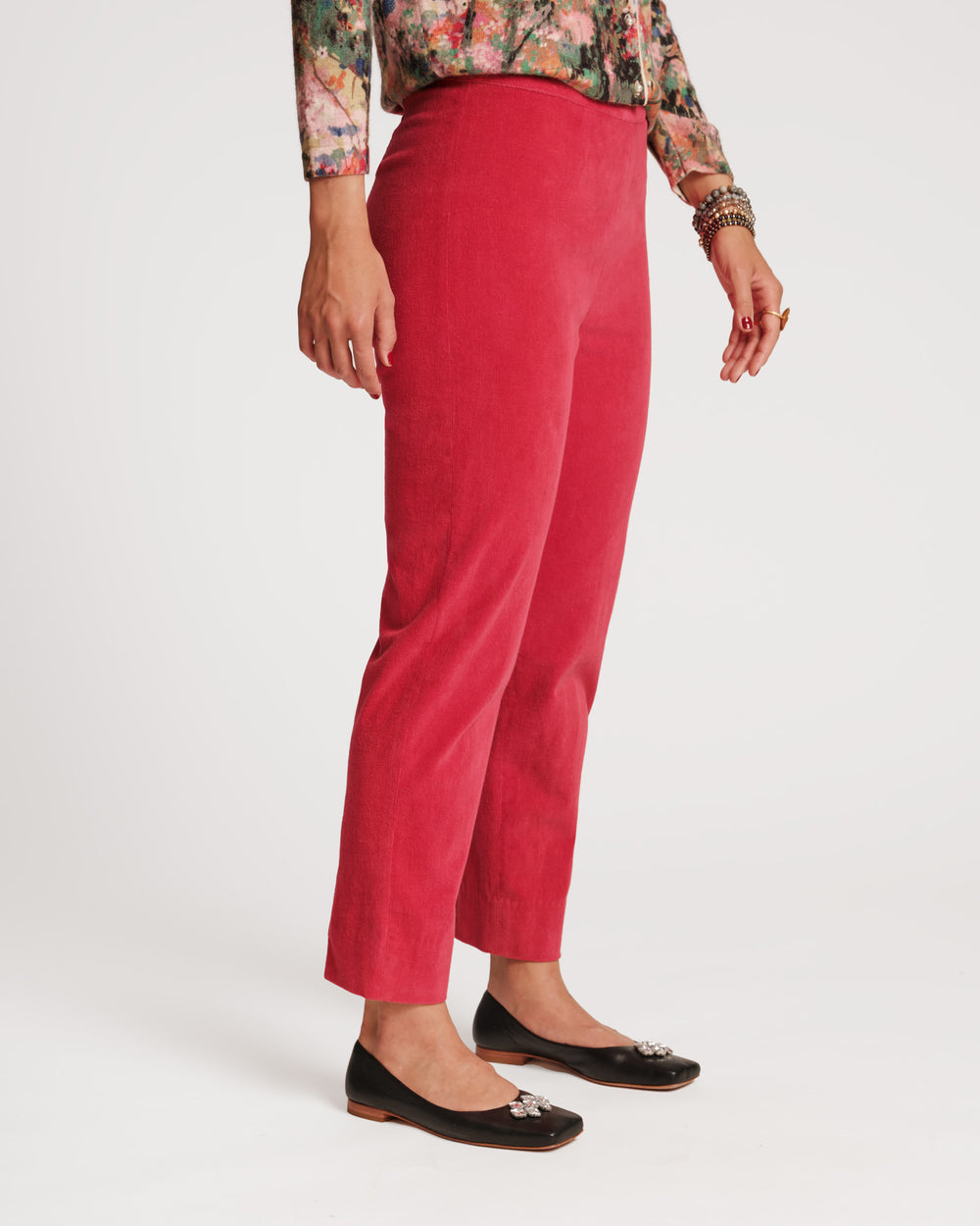 Lucy Velvet Cigarette Pant - Cranberry Pants Frances Valentine