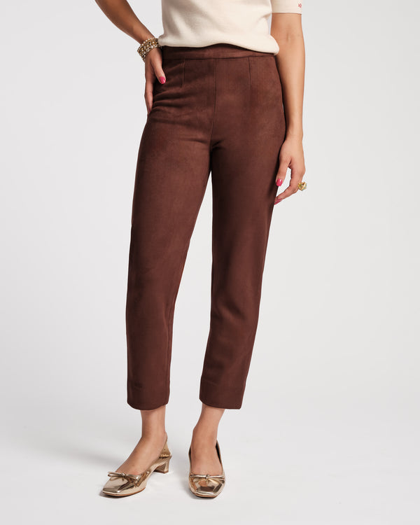 Lucy Microsuede Cigarette Pant - Chocolate Pants Frances Valentine