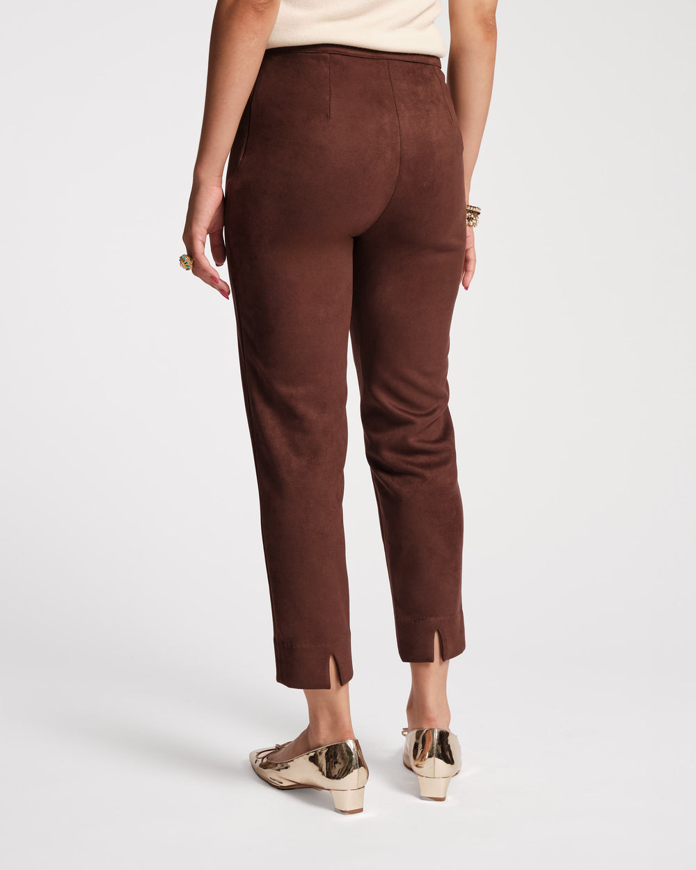 Lucy Microsuede Cigarette Pant - Chocolate Pants Frances Valentine