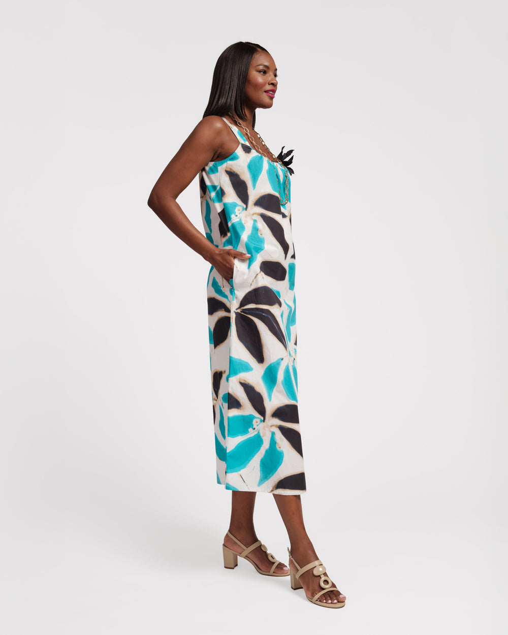 Lynda Maxi Dress - Banana Leaf Blue Dresses Frances Valentine