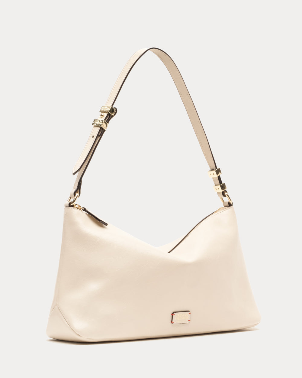 Large Freddie Shoulder Bag - Crinkled Leather Oyster Frances Valentine