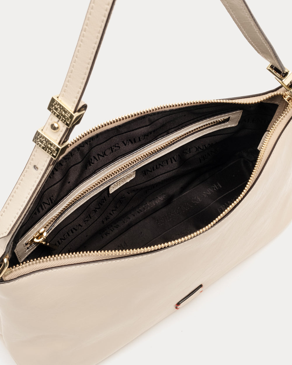 Large Freddie Shoulder Bag - Crinkled Leather Oyster Frances Valentine