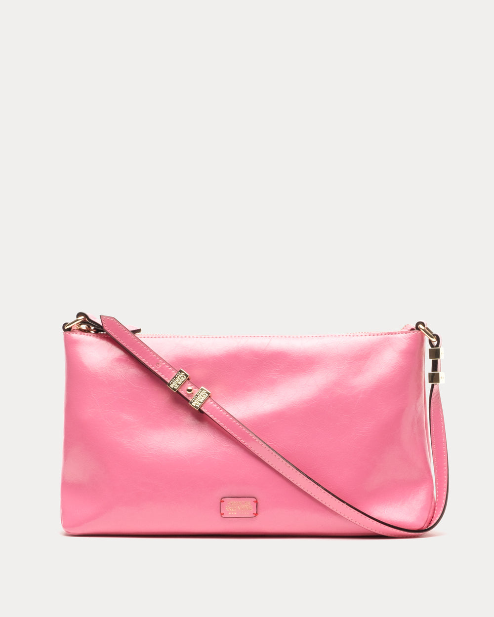 Large Freddie Shoulder Bag - Crinkled Leather Pink Frances Valentine