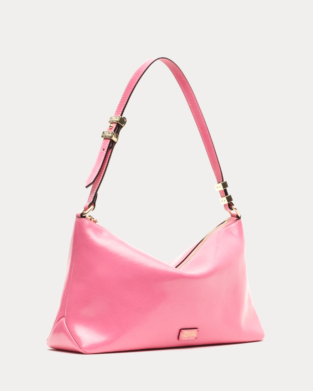 Large Freddie Shoulder Bag - Crinkled Leather Pink Frances Valentine