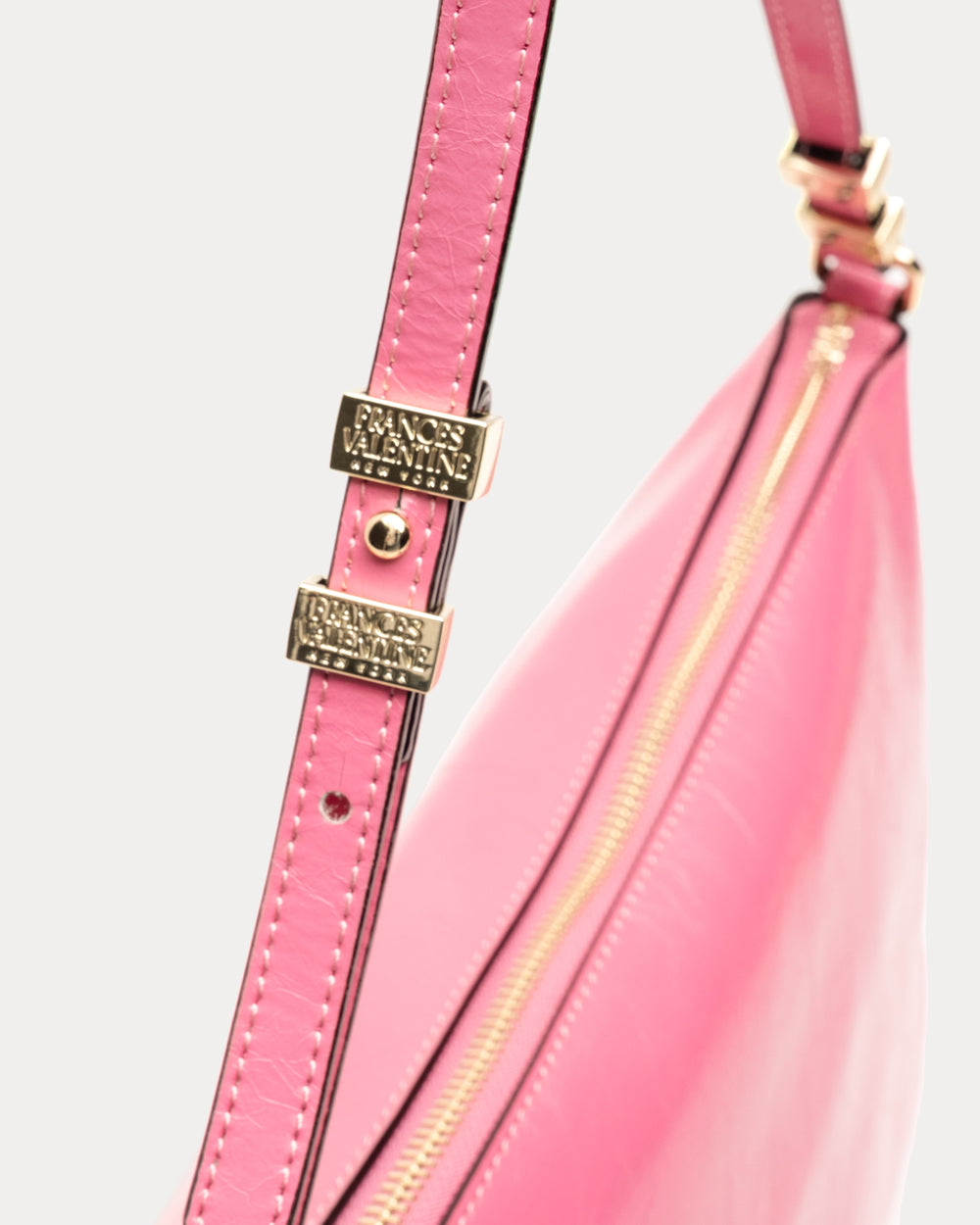 Large Freddie Shoulder Bag - Crinkled Leather Pink Frances Valentine