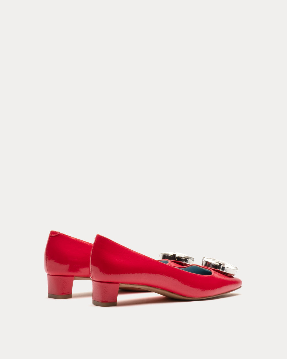 Mary Mod Heel - Crinkled Leather Tomato Heels Frances Valentine