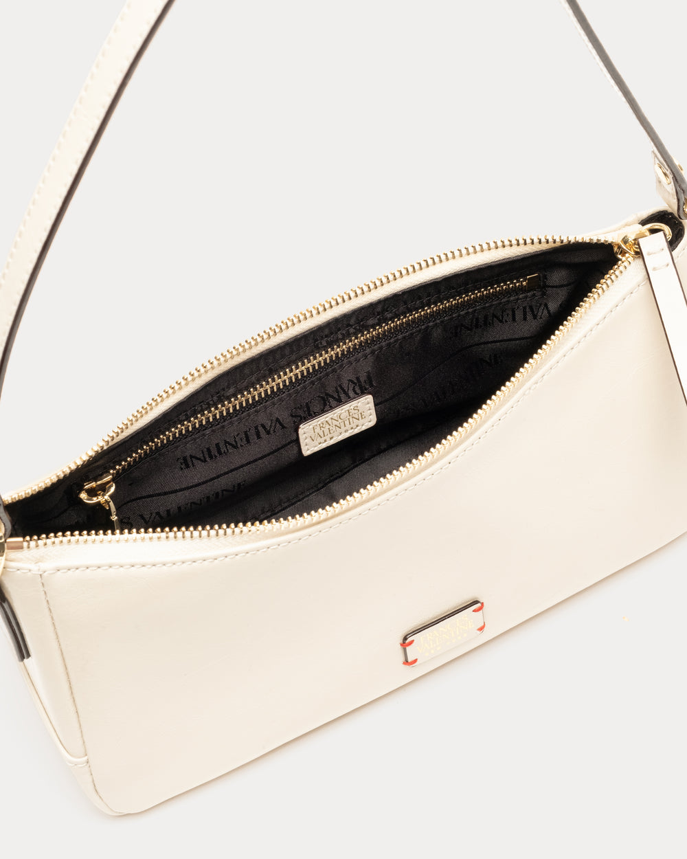 Mia Mini Shoulder Bag - Crinkled Leather Oyster Shoulder Bag Frances Valentine