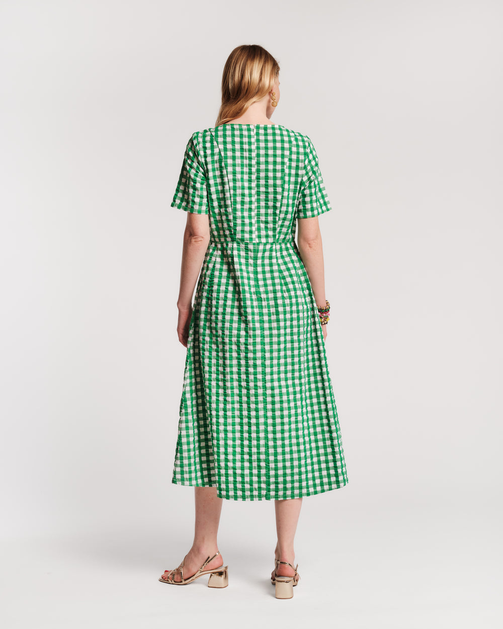 Michelle Gingham Midi Dress - Green Dresses Frances Valentine