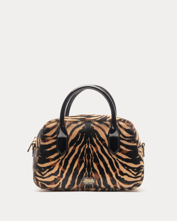 Mini Bowler Bag - Zebra Haircalf Handbag Frances Valentine