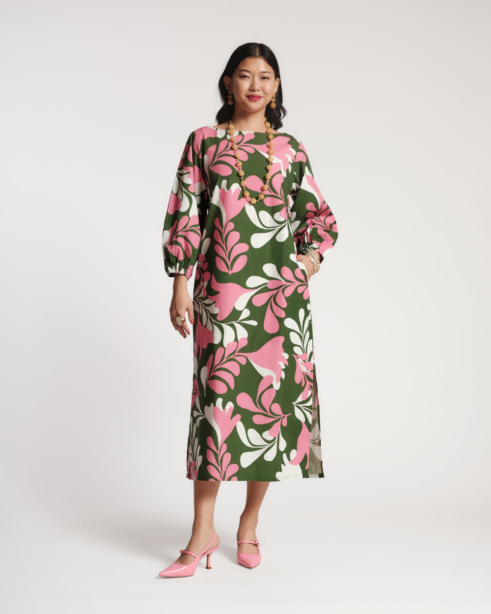 Minnow Maxi Dress - Mid-Century Palm Dresses Frances Valentine