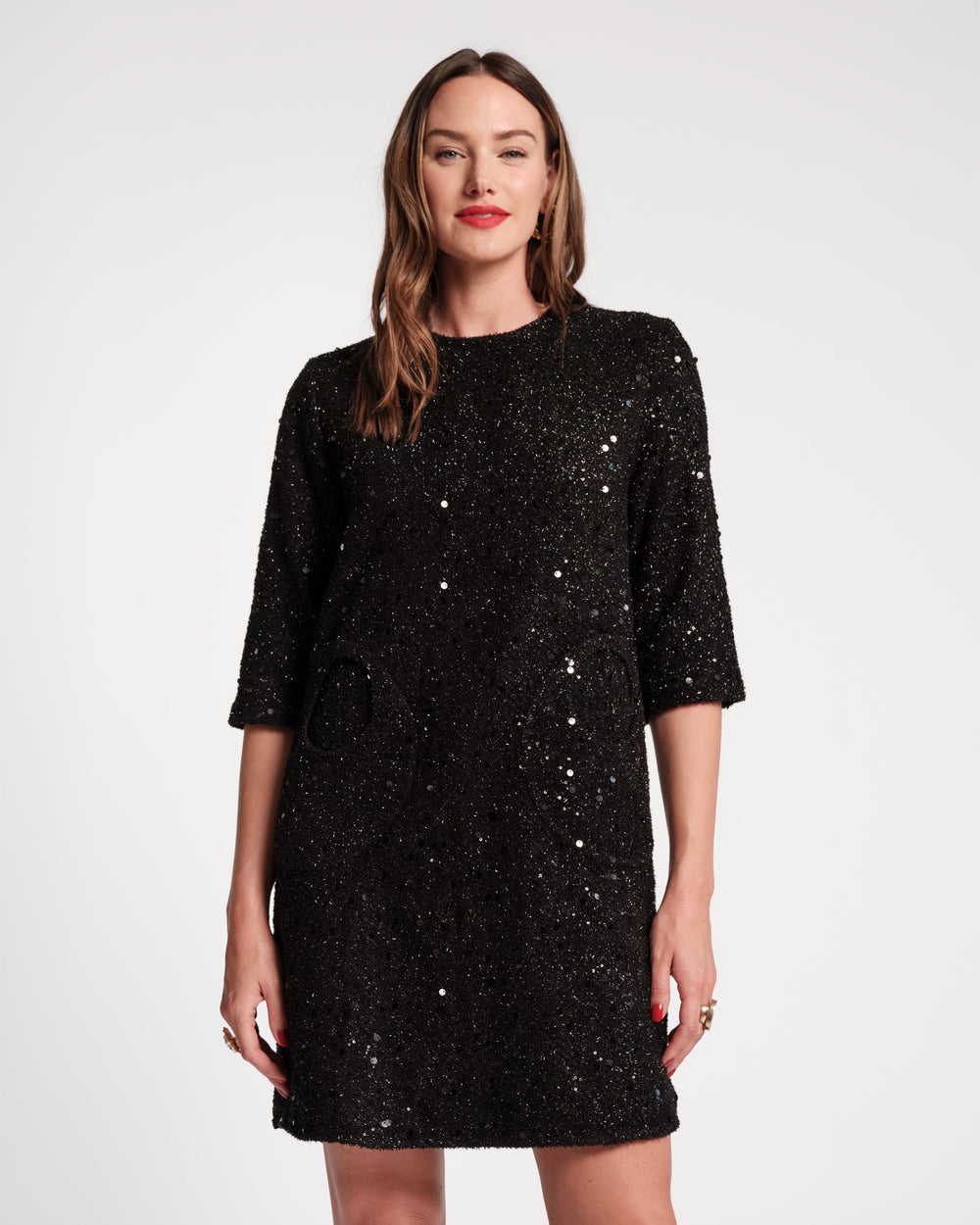 Mod Sequin Dress - Black Dresses Frances Valentine